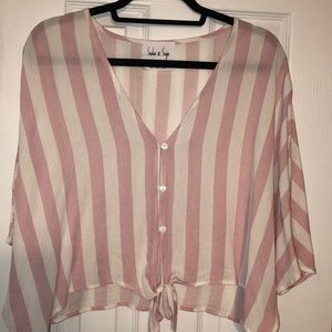 Pink Striped Boutique Top